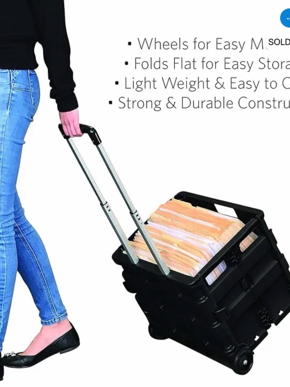 BRAND NEW GLAD Folding Utility Cart – Black 🛒 $45